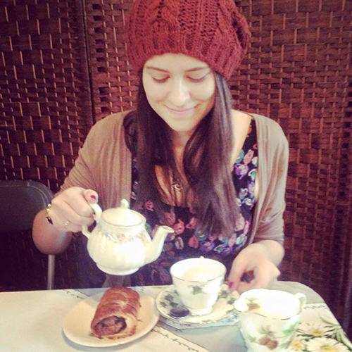 Sarah B having Tea